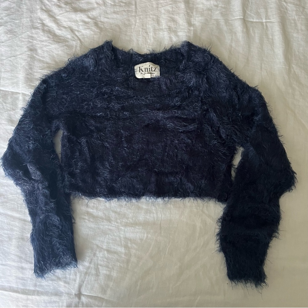 For Love and Lemons Fuzzy Cropped Sweater